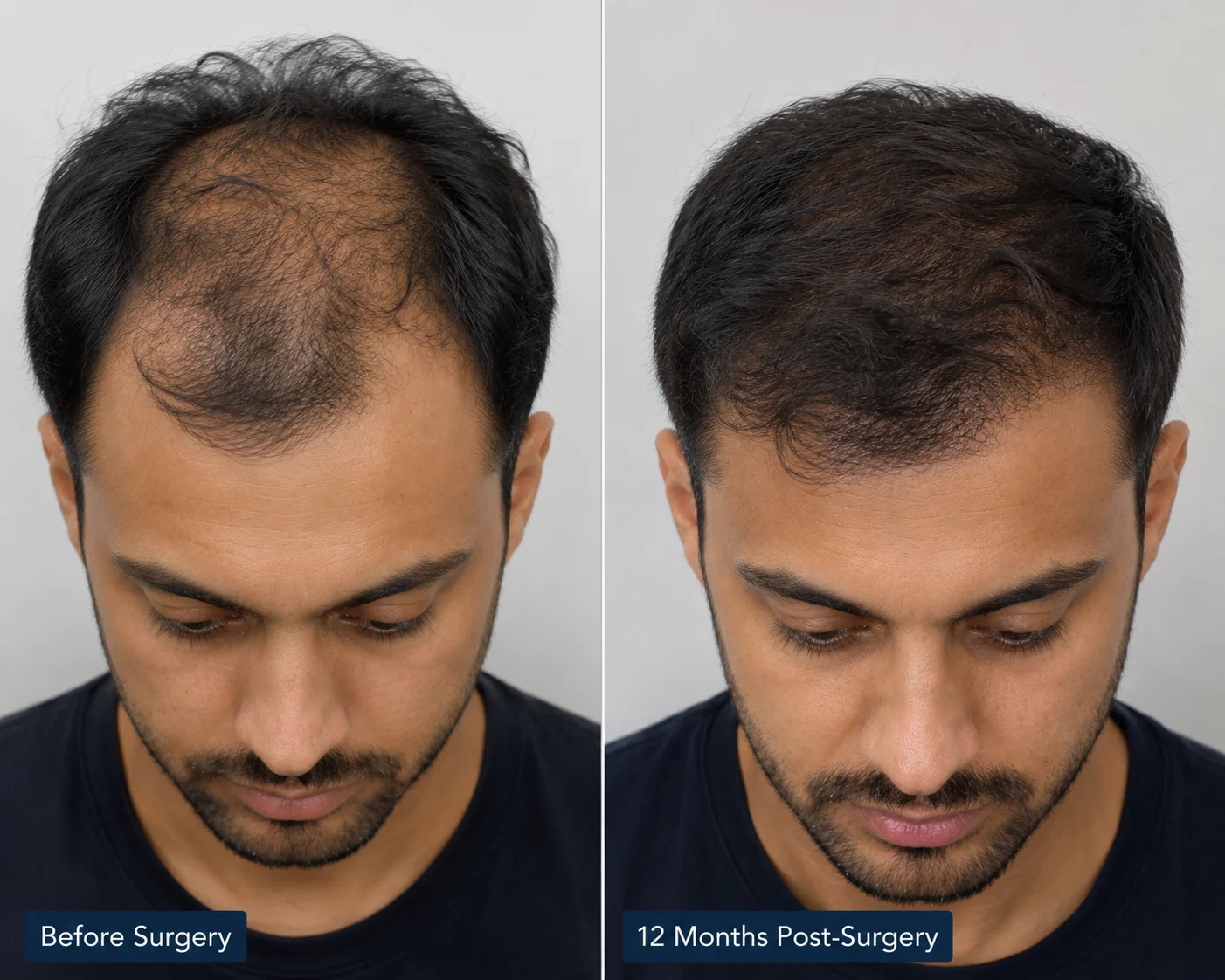 FUE Hair Transplant 4000 Grafts Before and After 12 Months