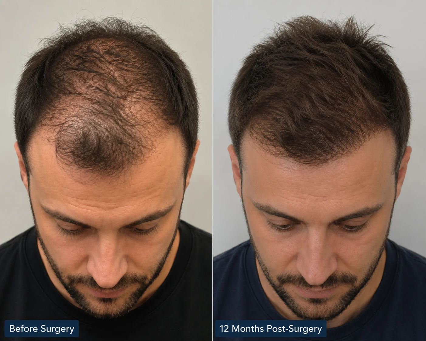 FUE Hair Transplant 4500 Grafts Before and After 12 Months